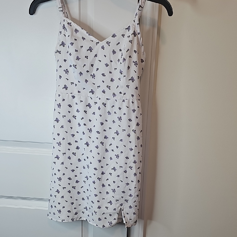 Hollister White Dress with Purple Floral Accents